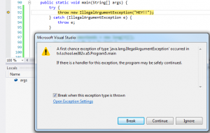 JavaFirstChanceException
